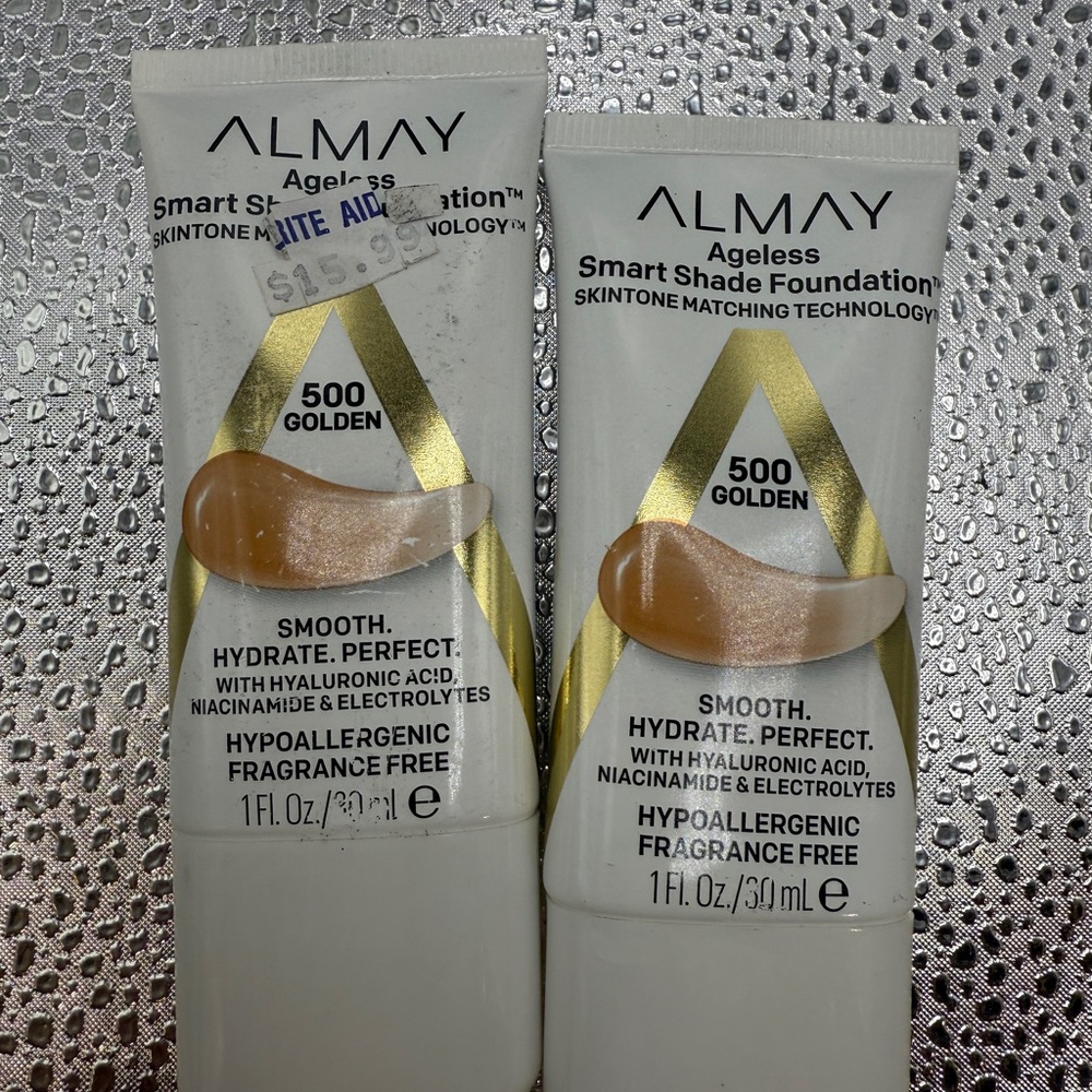 Almay 2 PSCKS Smart Shade Foundation Skintone Matching Technology #500 Gold